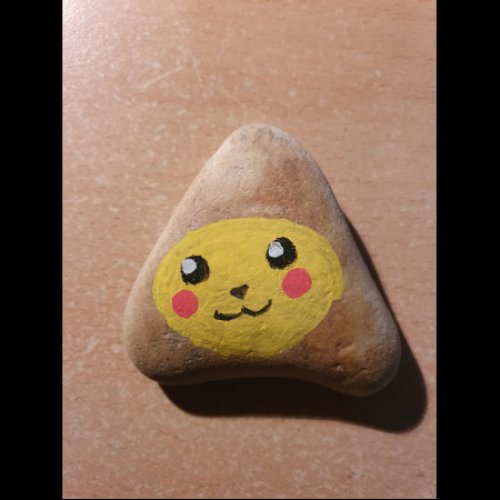 Pikachu on rock - easy drawing for kids - Let'a play with painted rocks !