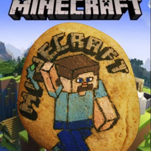 Steve Minecraft sur galet : viens le trouver sur Fb-rocks !!!
