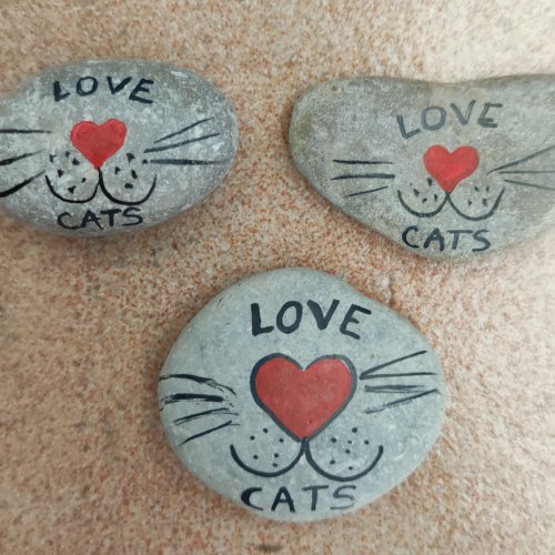 Love cats sur galet
